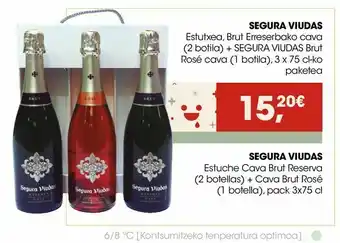 Eroski Segura viudas estuche cava brut reserva + cava brut rosé oferta