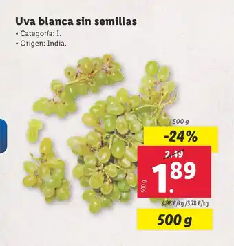 Lidl Uva blanca sin semillas oferta