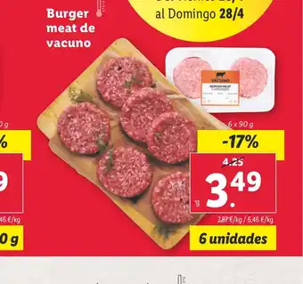 Lidl Burger meat de vacuno oferta