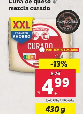 Lidl Cuña de queso mezcla curado oferta