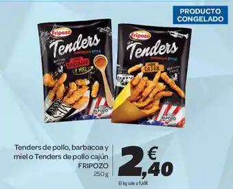 Carrefour Fripozo Tenders de pollo, barbacoa y miel o Tenders de pollo cajún 250g oferta