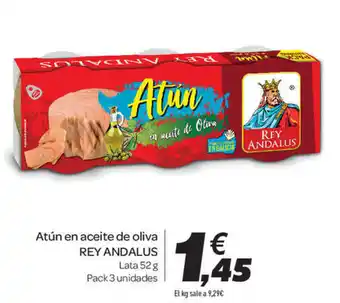 Carrefour Rey Andalus Atún en aceite de oliva 52g oferta