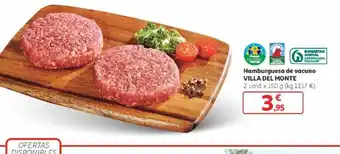 Alcampo Hamburguesa de vacuno VILLA DEL MONTE oferta
