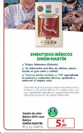 Alcampo Jamón de cebo ibérico 50% raza ibérica oferta