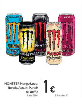 Carrefour Monster Mango Loco, Rehab, Assult, Punch o Pacific 50cl oferta