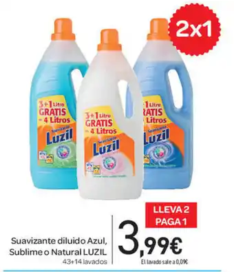 Carrefour Luzil Suavizante diluido Azul, Sublime o Natural 43+14 lavados oferta
