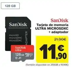 Carrefour Sandisk - tarjeta de memoria ultra microsdxc + adaptador oferta