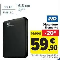 Carrefour Wd - disco duro elements oferta