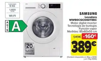 Carrefour Samsung - lavadora ww90cgc04dteec oferta