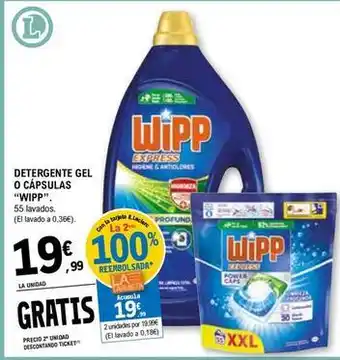 E.Leclerc Wipp - detergente gel o cápsulas oferta