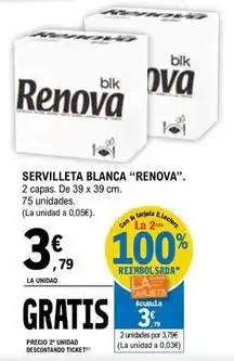 E.Leclerc Renova - servilleta blanca oferta