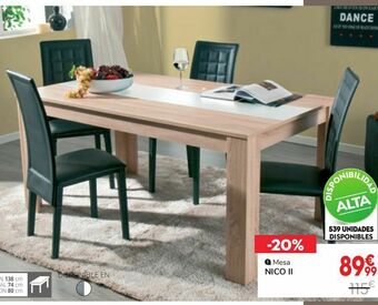 Conforama Mesa de comedor nico ii roble/blanco oferta