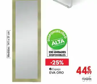 Conforama Espejo eva oro oferta