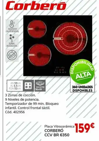 Conforama Placa vitrocerámicas corberó oferta