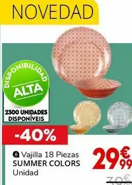 Conforama Vajilla summer colors 18 piezas oferta