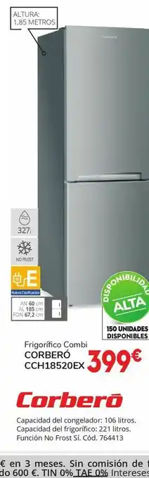 Conforama Frigoríficos combi corbero cch18520ex oferta