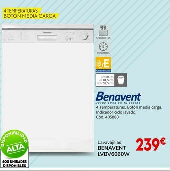 Conforama Lavavajillas benavent lvbv6060w oferta