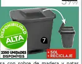Conforama Cubo reciclaje con pedal 50 litros oferta