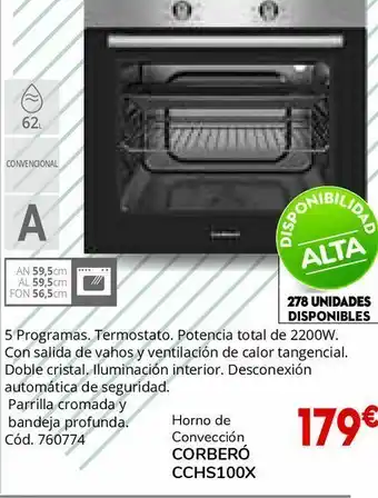 Conforama Horno convencional corberó cchs100x oferta