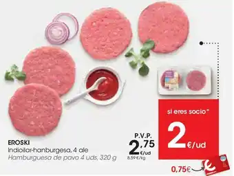 Eroski Hamburguesas de pavo eroski oferta