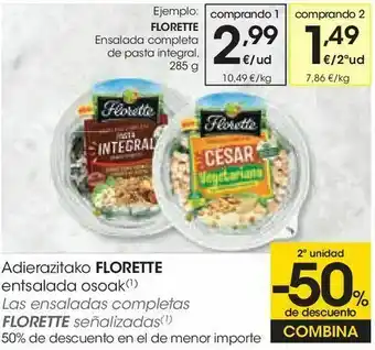 Eroski Ensalada completa de pasta integral florette oferta