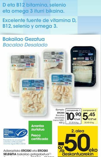 Eroski Bacalao desalado eroski oferta