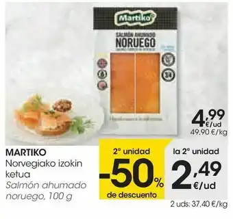 Eroski Salmón ahumado martiko oferta