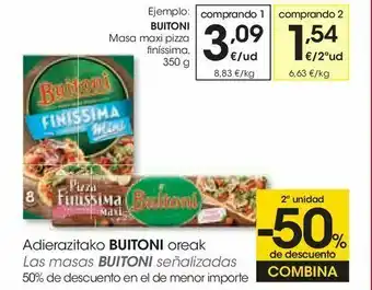 Eroski Masa maxi pizza finíssima buitoni oferta
