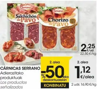 Eroski Los productos cárnicas serrano oferta