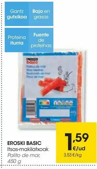 Eroski Palitos de mar eroski basic, 450 g oferta