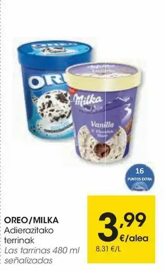 Eroski Las tarrina oreo/milka oferta