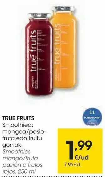 Eroski Smoothies mango/fruta pasión o frutos rojos oferta