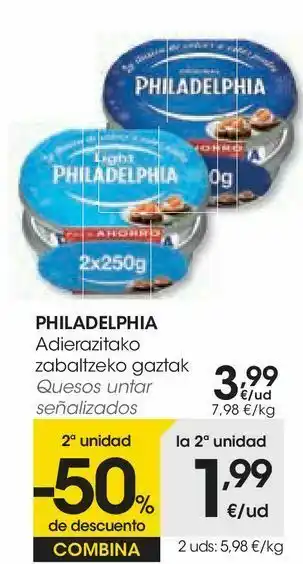 Eroski Queso de untar philadelphia oferta