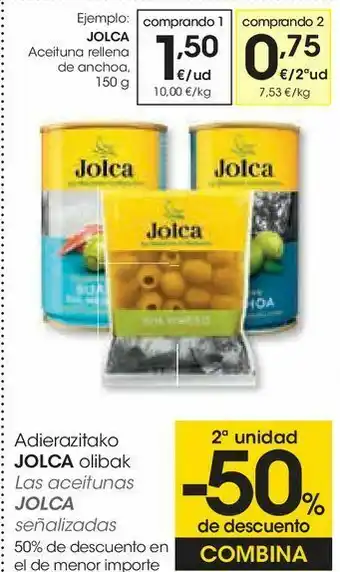 Eroski Aceitunas rellenas de anchoa jolca oferta