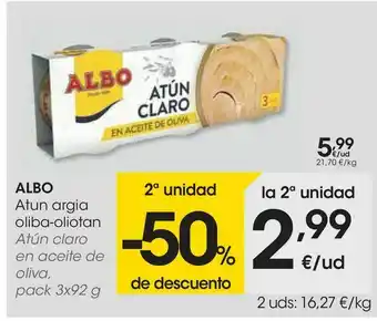 Eroski Atún claro en aceite de olvia albo oferta