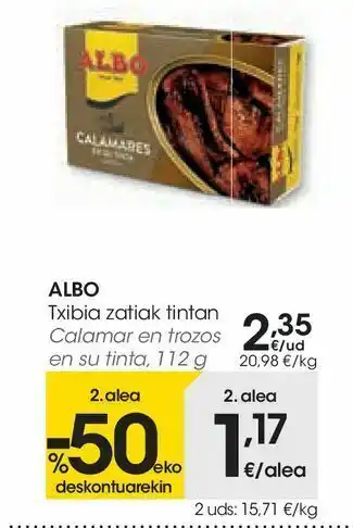 Eroski Calamar en trozos en su tinta albo oferta