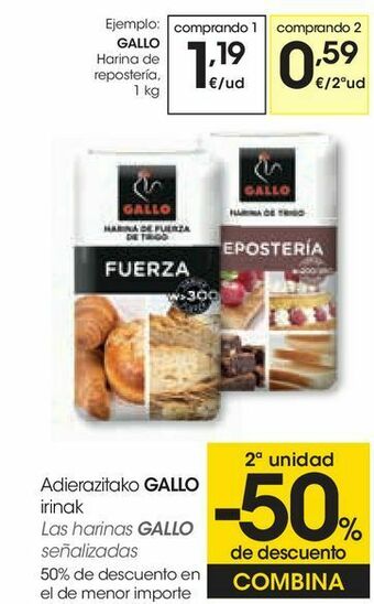 Eroski Harina de repostería gallo oferta