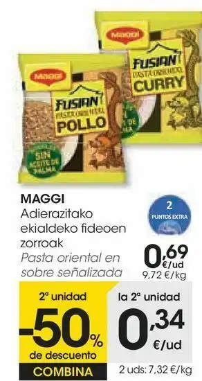 Eroski Pasta oriental en sobre maggi oferta