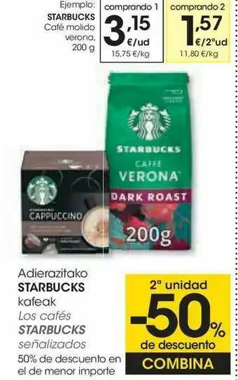 Eroski Café molido starbucks oferta