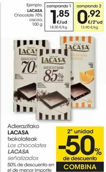 Eroski Chocolate 70% cacao lacasa oferta
