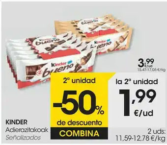 Eroski Kinder señalizados oferta