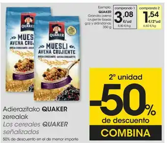 Eroski Granola avena crujiente bayas goji y arándanos quaker oferta