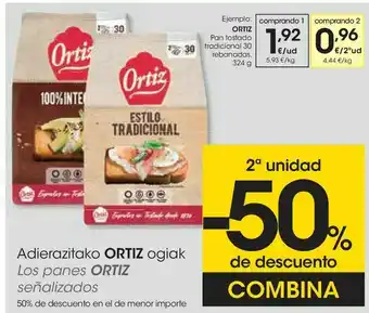 Eroski Pan tostado ortiz oferta