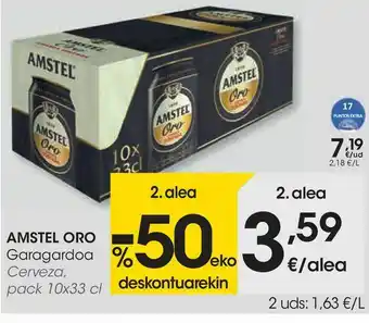 Eroski Cerveza amstel oro oferta