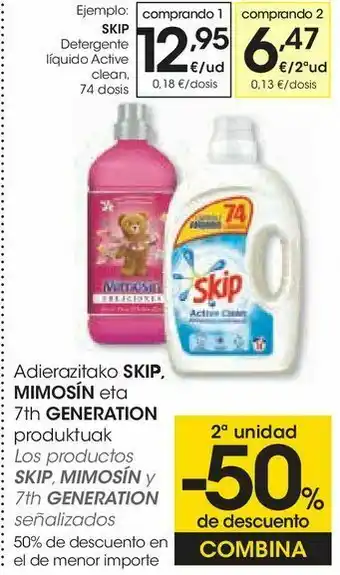 Eroski Detergente líquido active clean skip oferta