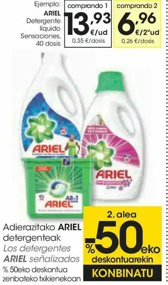 Eroski Detergente líquido ariel oferta