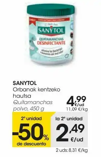 Eroski Quitamanchas sanytol oferta