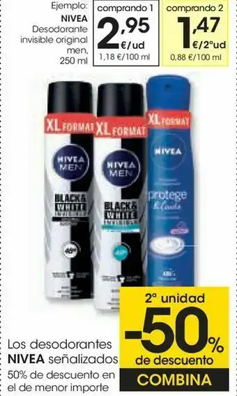 Eroski Desodorante invisible original nivea oferta