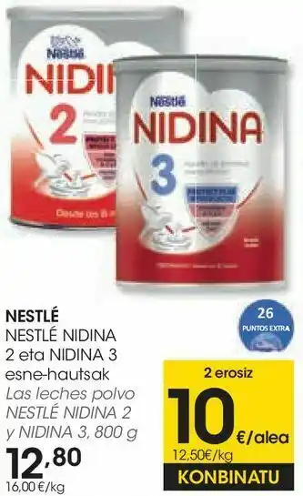 Eroski Las leches en polvo nestlé oferta