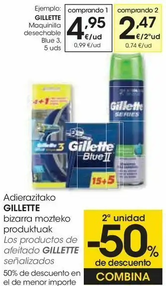 Eroski Maquinilla desechable gillette oferta